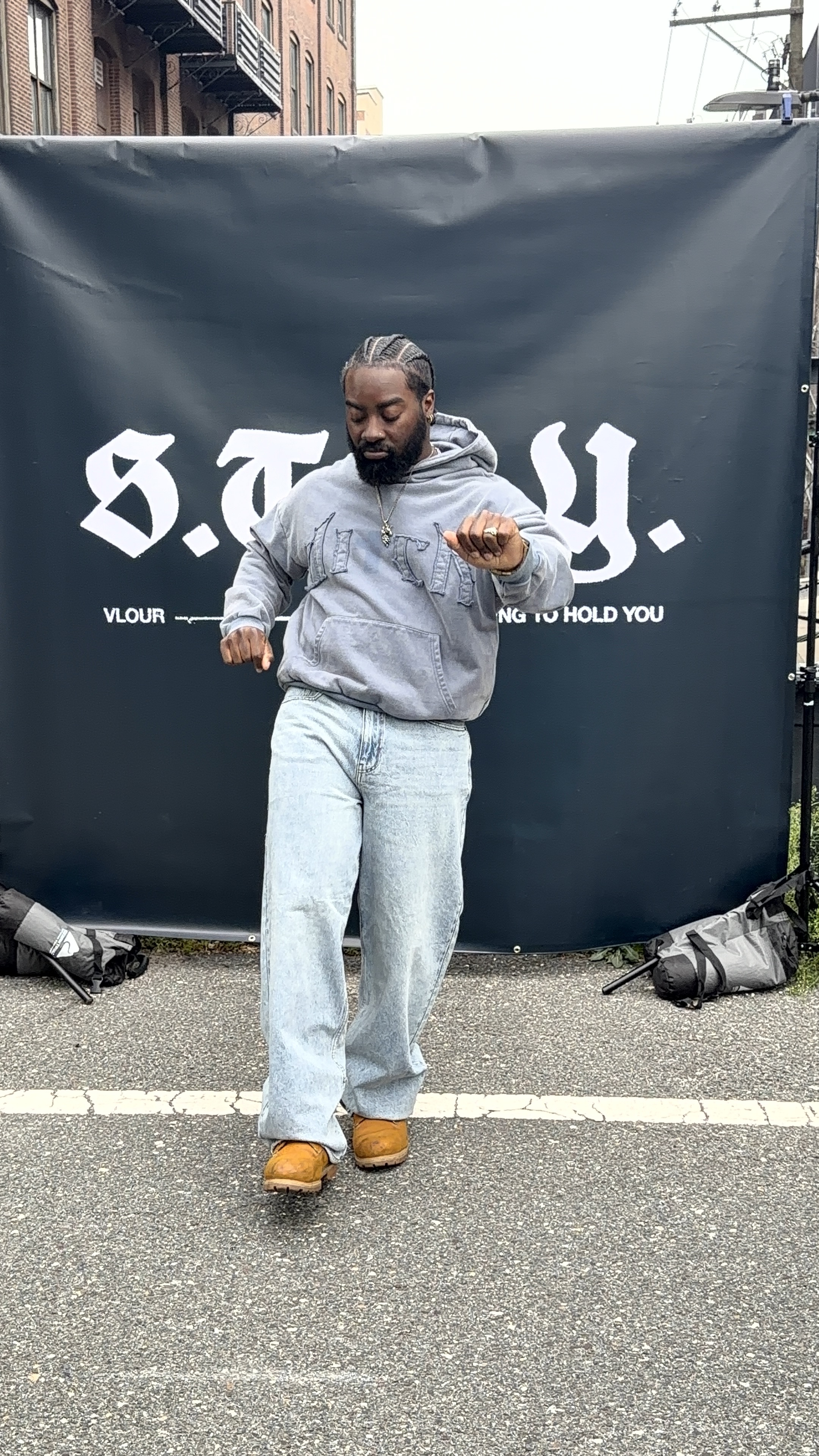 ditch hoodie - dancing, moving, BTS crew behind