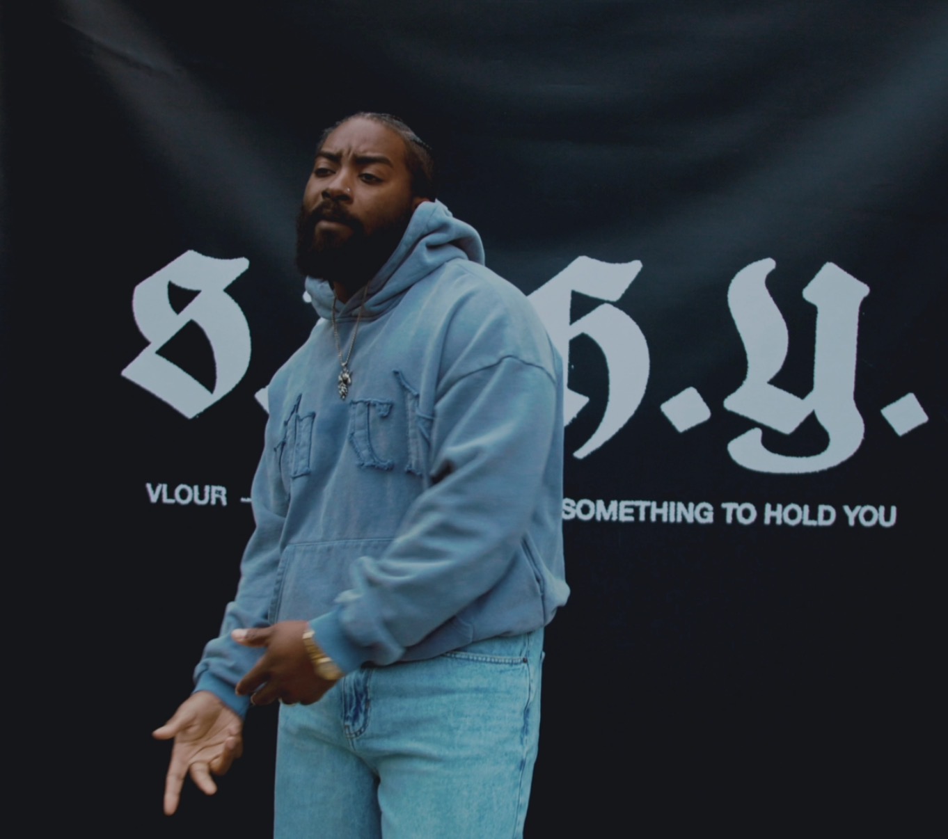 Vlour - ditch hoodie blue look