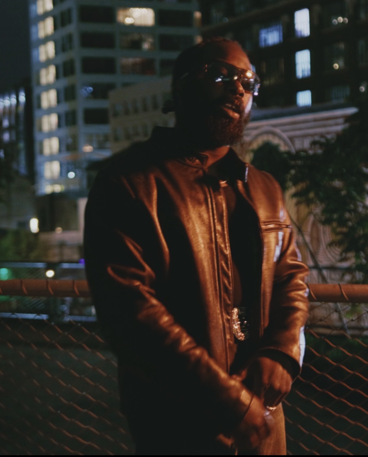 Vlour - Johnson Leathers jacket rooftop night
